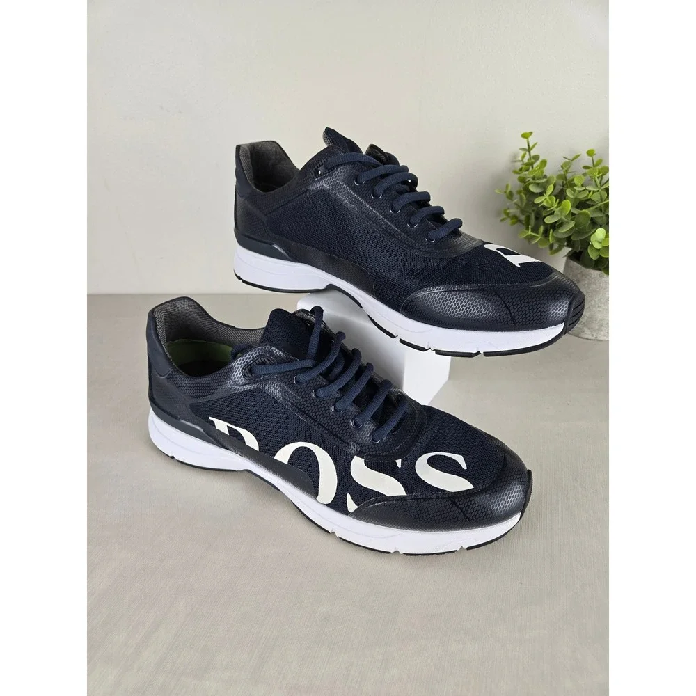 Hugo Boss Mens Navy Blue Side Logo Low Top Sneakers 50397613‎ EU 43